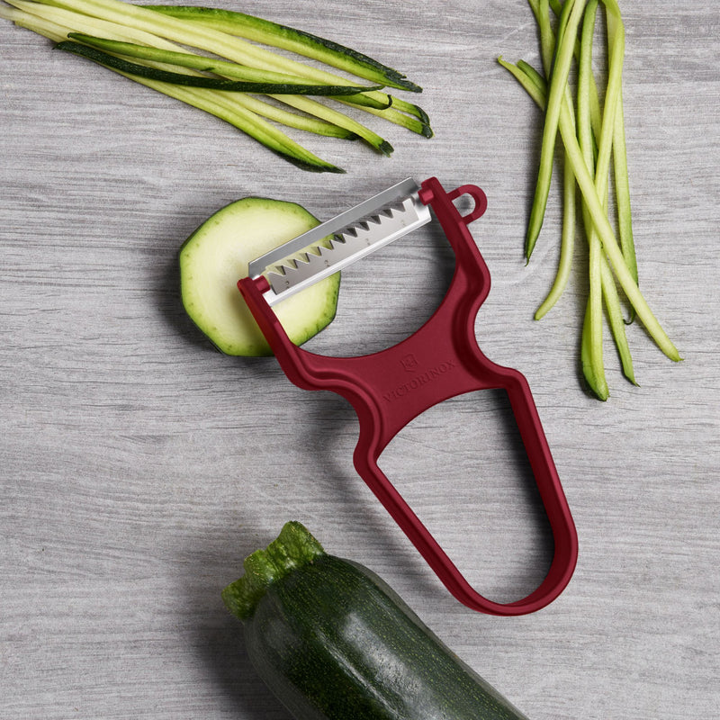 Victorinox, Multipurpose RAPID Peeler/ Vegetable SCRAPPER, Julienne Edge, Red, Swiss Made
