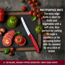 Victorinox Swiss Made Stainless Steel Swiss Classic Kitchen Knife (Set of 3) Serrated and Straight Edge Knives, Red