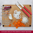 Victorinox Swiss Made Stainless Steel Swiss Classic Kitchen Knife (Set of 3) Serrated and Straight Edge Knives, Red