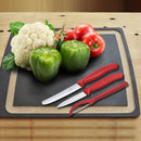 Victorinox Swiss Made Swiss Classic Stainless Steel Knife Set-11/8 cm Wavy & Straight Edge,Universal Peeler,Red