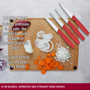 Victorinox Swiss Made Swiss Classic Set of 6 Knife Set - Stainless Steel Paring Knives, Red