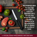 Victorinox Swiss Made Swiss Classic Stainless Steel Knife Set-11/8 cm Wavy/Straight Edge,Universal Peeler,Black