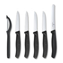 Victorinox Swiss Made Swiss Classic Set of 6 Knife Set - Stainless Steel Paring Knives, Black