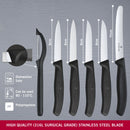 Victorinox Swiss Made Swiss Classic Set of 6 Knife Set - Stainless Steel Paring Knives, Black