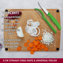 Victorinox Swiss Made Stainless Steel Kitchen Knife Set of 3,"Swiss Classic" - 11 cm Wavy Edge, 8 cm Straight Edge and a Universal Peeler, Green