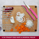 Victorinox Swiss Made Stainless Steel Kitchen Knife Set of 3,"Swiss Classic" - 11 cm Wavy Edge, 8 cm Straight Edge and a Universal Peeler, Pink