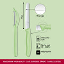 Victorinox Carbon Steel "Trend Colours Special Edition" 11cm Wavy Edge Knife/Peeler,Apple Green, Swiss Made