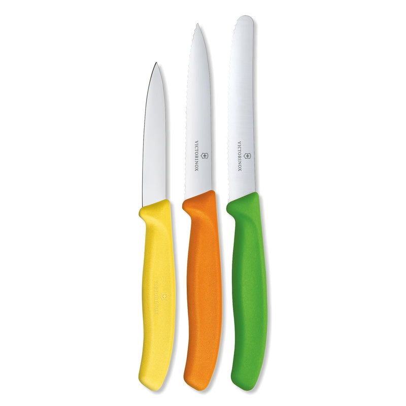 Victorinox Swiss Classic Set of 3 Knife Set - Stainless Steel Paring Knives, Multi-Color, Swiss Made