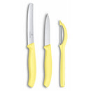 Victorinox Carbon Steel "Trend Colours Special Edition" 11 & 8cm Wavy/Straight Edge,Peeler Lemon, Swiss Made