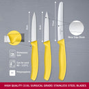 Victorinox Swiss Made Stainless Steel Swiss Classic Kitchen Knife (Set of 3) Serrated and Straight Edge Knives, Yellow