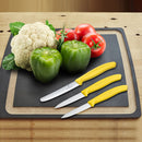 Victorinox Swiss Made Stainless Steel Swiss Classic Kitchen Knife (Set of 3) Serrated and Straight Edge Knives, Yellow