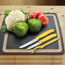 Victorinox Swiss Made Swiss Classic Kitchen Knife Set of 3-11/8 cm Wavy/Straight Edge,Universal Peeler,Yellow