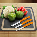 Victorinox Swiss Made Stainless Steel Swiss Classic Kitchen Knife (Set of 3) Serrated and Straight Edge Knives Orange