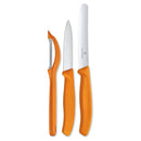 Victorinox Swiss Made Swiss Classic Kitchen Knife Set-11cm Wavy & 8 cm Straight Edge,Universal Peeler,Orange