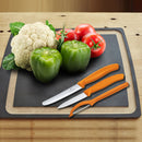 Victorinox Swiss Made Swiss Classic Kitchen Knife Set-11cm Wavy & 8 cm Straight Edge,Universal Peeler,Orange