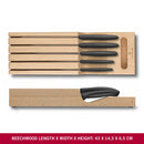 Victorinox Swiss Classic Kitchen Knife Set of 5 with Wooden in-Drawer Storage Block,Black,Swiss Made