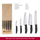 Victorinox Swiss Classic Kitchen Knife Set of 5 with Wooden in-Drawer Storage Block,Black,Swiss Made
