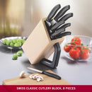 Victorinox Swiss Classic Kitchen Knife Set of 8 with Wooden Storage Block, Black, Swiss Made