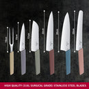 Victorinox, Swiss Modern Cutlery Block with 6 Knives & 1 Carving Fork, Multicoloured, Swiss Made