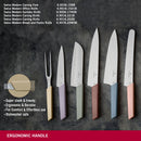 Victorinox, Swiss Modern Cutlery Block with 6 Knives & 1 Carving Fork, Multicoloured, Swiss Made