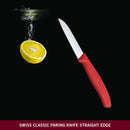 Victorinox Swiss Made Swiss Classic Stainless Steel Cutting & Chopping Kitchen Knife, 8 cm, Red, Swiss Made