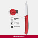 Victorinox Swiss Made Stainless Steel Swiss Classic Paring Knife, Straight Edge, Kitchen tool, Kitchen Item, 8 cm, Red