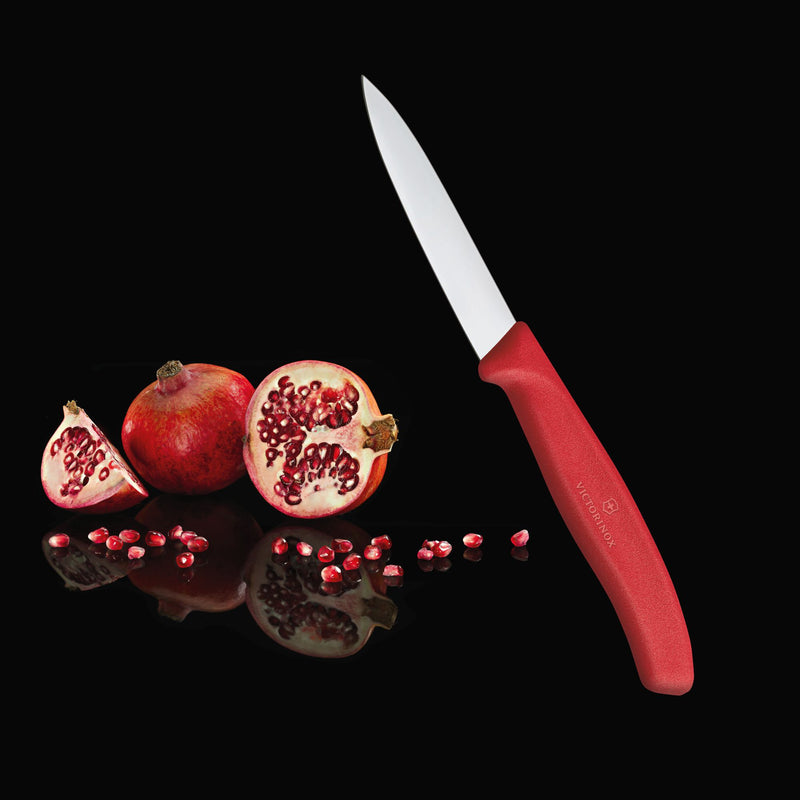 Victorinox Stainless Steel Kitchen Knife, "Swiss Classic" Straight Edge, 8 cm, Red, Swiss Made