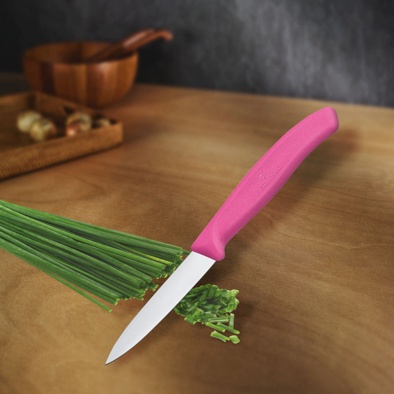 Victorinox Stainless Steel Kitchen Knife, "Swiss Classic" Straight Edge, 8 cm, Pink, Swiss Made