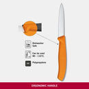Victorinox Swiss Made Stainless Steel Swiss Classic Paring Knife, Kitchen Tools, Kitchen Items, 8 cm Straight Edge, Orange