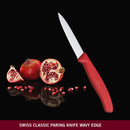 Victorinox Swiss Made Stainless Steel Kitchen Knife, "Swiss Classic" Serrated Edge, 8 cm, Red