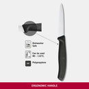 Victorinox Swiss Made Stainless Steel Kitchen Knife, "Swiss Classic" Wavy Edge, 8 cm, Black