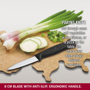 Victorinox Swiss Made Stainless Steel Kitchen Knife, "Swiss Classic" Wavy Edge, 8 cm, Black