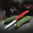 Victorinox Swiss Made Stainless Steel Kitchen Knife "Swiss Classic" Straight Edge,Beveled Tip,10 cm, Red