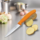 Victorinox Swiss Made Stainless Steel Kitchen Knife "Swiss Classic" Straight Edge,Beveled Tip,10 cm, Orange