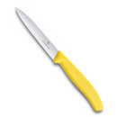 Victorinox Swiss Made Stainless Steel Swiss Classic Paring Knife, 10 cm, Serrated Edge with Pointed Tip, Yellow, Multipurpose Knife