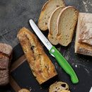 Victorinox "Swiss Classic" Folding Knife,11cm Round Tip Wavy Edge,Green,Swiss Made