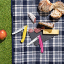 Victorinox "Swiss Classic" Folding Knife, 11cm Round Tip Wavy Edge, Yellow, Swiss Made