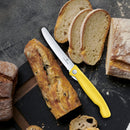 Victorinox "Swiss Classic" Folding Knife, 11cm Round Tip Wavy Edge, Yellow, Swiss Made