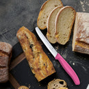 Victorinox Swiss Made Stainless Steel Swiss Classic Kitchen Knife, 11 cm Multipurpose, Round Tip Wavy Edge Knife Pink