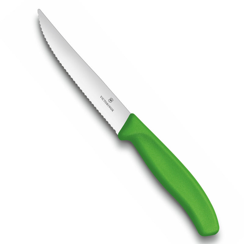 Victorinox Swiss Classic Stainless Steel Butcher's Knife,Steak & Pizza Knife,12 cm,Green,Swiss Made