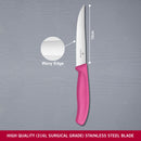 Victorinox Swiss Made Swiss Classic Stainless Steel Butcher's Knife,Steak & Pizza Knife,12 cm, Pink