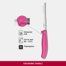 Victorinox Swiss Made Swiss Classic Stainless Steel Butcher's Knife,Steak & Pizza Knife,12 cm, Pink