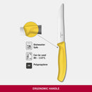 Victorinox Swiss Made Swiss Classic Stainless Steel Butcher's Knife,Steak & Pizza Knife,12 cm,Yellow