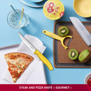 Victorinox Swiss Made Swiss Classic Stainless Steel Butcher's Knife,Steak & Pizza Knife,12 cm,Yellow