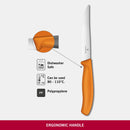 Victorinox Swiss made Swiss Classic Stainless Steel Butcher's Knife,Steak & Pizza Knife,12 cm,Orange