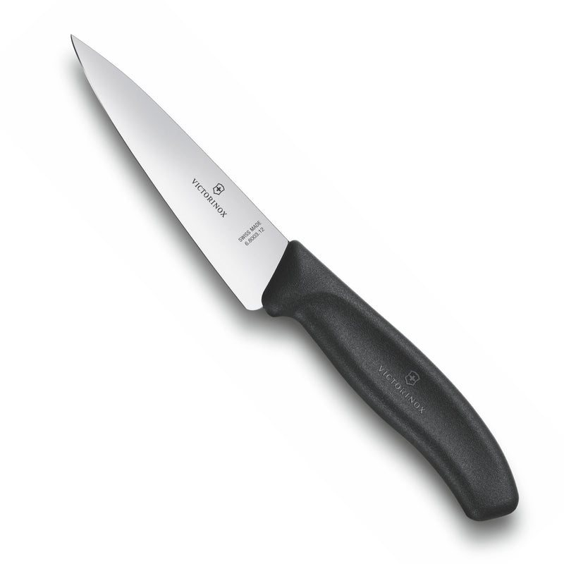 Victorinox Swiss Classic Stainless Steel Carving Knife, Straight Blade, Black, 12 cm, Swiss Made