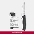Victorinox Swiss Made Swiss Classic Stainless Steel Carving Knife, Straight Blade, Black, 12 cm