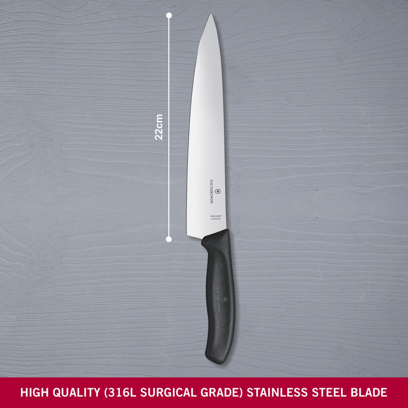 Victorinox Rosewood Carving Knife, Stainless Steel, Ideal for Large Cuts, Wooden, 25 cm, Swiss Made