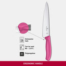 Victorinox Swiss Made Swiss Classic Stainless Steel Carving/Cutting Knife,Straight Blade,Pink,19 cm