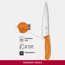 Victorinox Swiss Made Swiss Classic Stainless Steel for Carving/Cutting,Straight Blade,Orange,19 cm